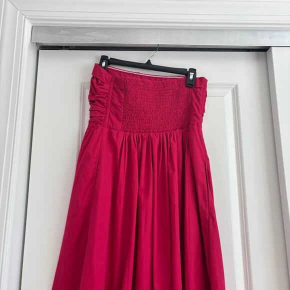 Abercrombie & Fitch Emerson Ruched Strapless Midi Dress Cocktail Wedding Guest M - Picture 6 of 12